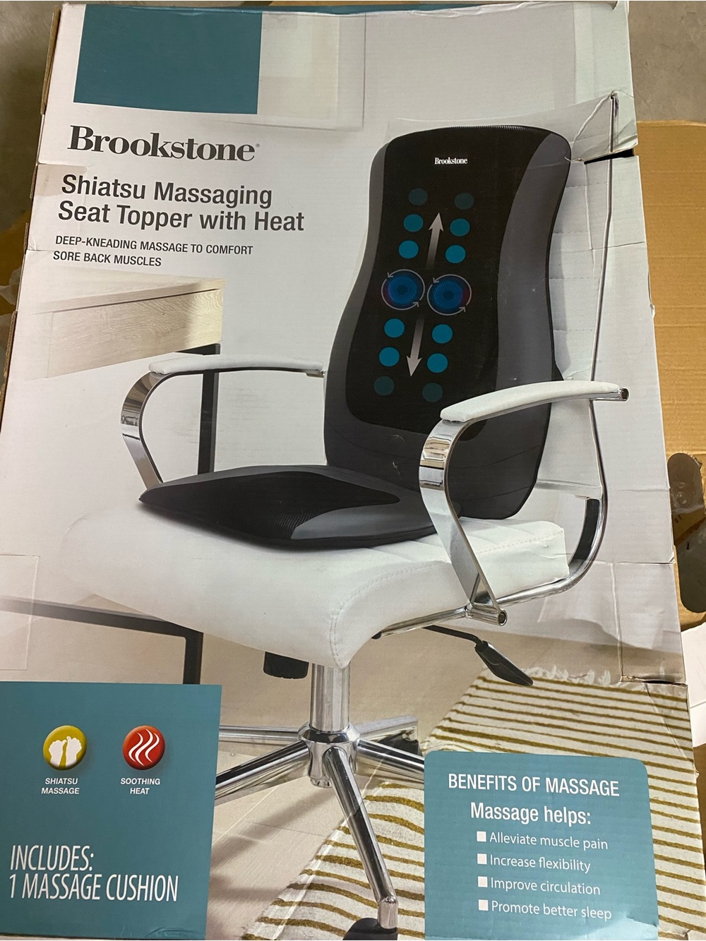 Brookstone// Shiatsu Massaging Seat Topper with Heat